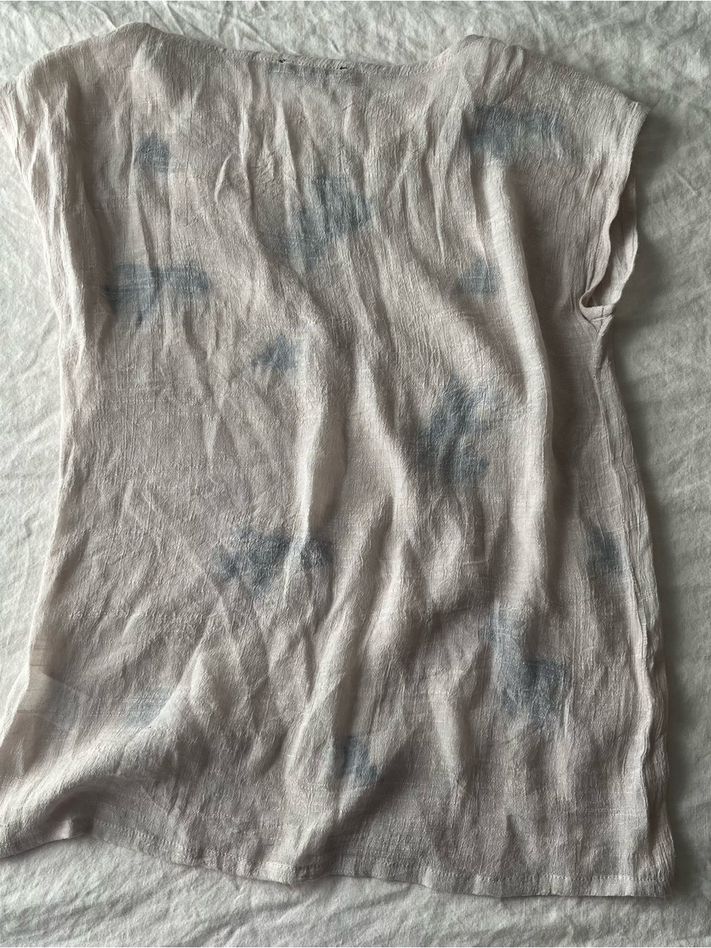THML Beige Top with Blue Embroidered Floral Motif - Picture 4 of 4